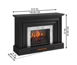 53.5" Black Petite Grand Electric Fireplace Console -Storage supplies store 810617767 A6
