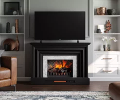 53.5" Black Petite Grand Electric Fireplace Console -Storage supplies store 810617767 B0 2