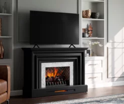 53.5" Black Petite Grand Electric Fireplace Console -Storage supplies store 810617767 B0 3