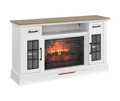 60" White 2-Door Electric Fireplace Console 20 60" White 2-Door Electric Fireplace Console -Storage supplies store 810618088 A0 2