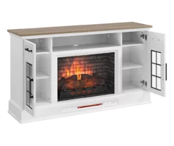 60" White 2-Door Electric Fireplace Console 21 60" White 2-Door Electric Fireplace Console -Storage supplies store 810618088 A0 3
