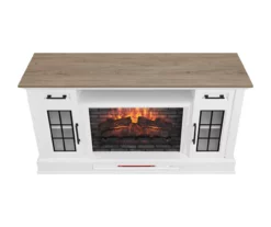 60" White 2-Door Electric Fireplace Console 22 60" White 2-Door Electric Fireplace Console -Storage supplies store 810618088 A0 4