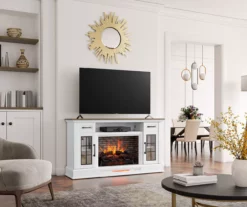 60" White 2-Door Electric Fireplace Console 17 60" White 2-Door Electric Fireplace Console -Storage supplies store 810618088 B0 3