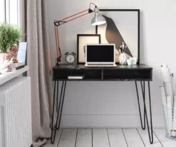 Novogratz Athena Faux Marble 2-Cubby Computer Desk -Storage supplies store 810618404 3