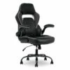 White & Black Faux Leather Gaming Chair 1 White & Black Faux Leather Gaming Chair -Storage supplies store 810618952 A0 1