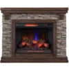 50" Madison Pine & Faux Stone Electric Fireplace -Storage supplies store 810620258 A0 1