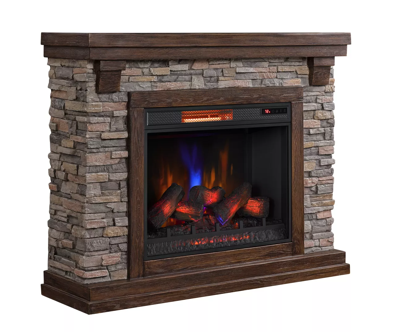 50" Madison Pine & Faux Stone Electric Fireplace 5 50" Madison Pine & Faux Stone Electric Fireplace - Image 3