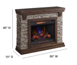 50" Madison Pine & Faux Stone Electric Fireplace 13 50" Madison Pine & Faux Stone Electric Fireplace -Storage supplies store 810620258 A6