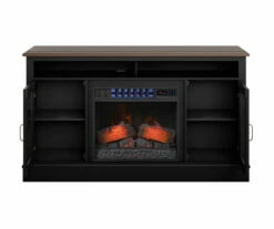59.5" Black CoolGlow Electric Fireplace & Fan Console -Storage supplies store 810620259 A0 2