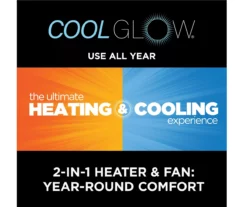 59.5" Black CoolGlow Electric Fireplace & Fan Console -Storage supplies store 810620259 M7