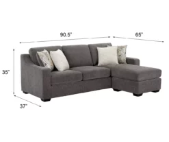 Gray Reversible Sofa Chaise -Storage supplies store 810620570 A6