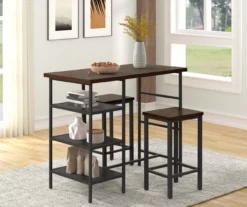 Walnut 3-Piece Pub Dining Set 13 Walnut 3-Piece Pub Dining Set -Storage supplies store 810641657 B0 1