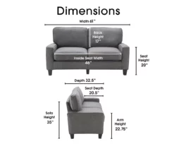 Palisades Gray Loveseat 19 Palisades Gray Loveseat -Storage supplies store 810659160 A0 5
