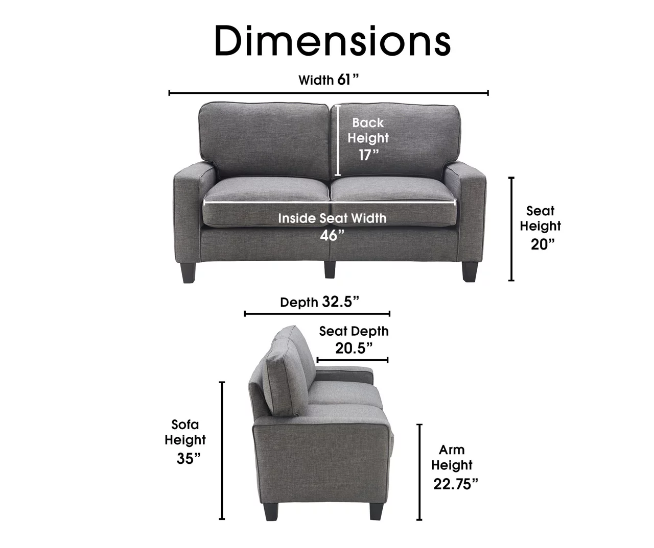 Palisades Gray Loveseat 9 Palisades Gray Loveseat - Image 7