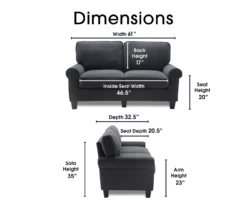 Copenhagen Charcoal Loveseat 17 Copenhagen Charcoal Loveseat -Storage supplies store 810659173 A0 5