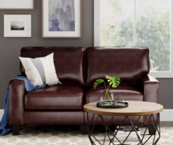 Palisades Chestnut Bonded Leather Loveseat -Storage supplies store 810659212 A0 4