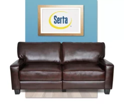 Serta Palisades Chestnut Bonded Leather Sofa -Storage supplies store 810659214 A0 2
