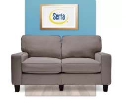 Palisades Glacial Gray Loveseat -Storage supplies store 810659224 A0 2