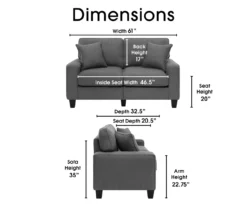 Palisades Dark Gray Loveseat 24 Palisades Dark Gray Loveseat -Storage supplies store 810659231 A0 5