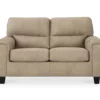 Tishen Pebble Sand Faux Leather Loveseat -Storage supplies store 810669862 A0