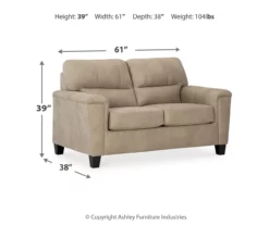 Tishen Pebble Sand Faux Leather Loveseat -Storage supplies store 810669862 A0 3