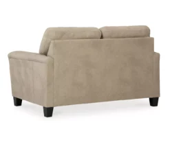 Tishen Pebble Sand Faux Leather Loveseat -Storage supplies store 810669862 A2