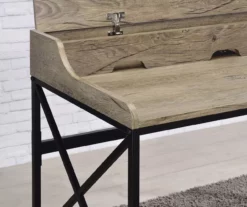 Corday Gray Wood Writing Desk With USB Charing -Storage supplies store 810680820 B8 2