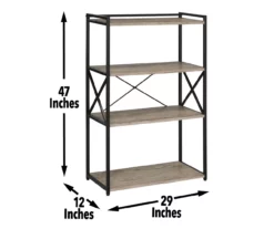 Corday Gray Wood 4-Shelf Open Bookcase -Storage supplies store 810680821 A7