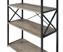 Corday Gray Wood 4-Shelf Open Bookcase -Storage supplies store 810680821 A8