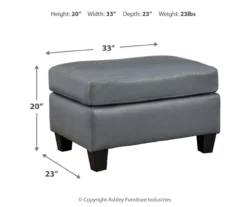 Signature Design By Ashley Genoa Leather Ottoman -Storage supplies store 810697957 A8