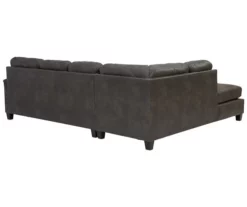 Signature Design By Ashley Navi Smoke Faux Leather Sectional With Left-Facing Chaise -Storage supplies store combo760010 2