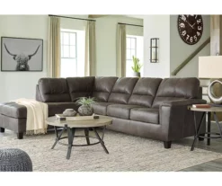 Signature Design By Ashley Navi Smoke Faux Leather Sectional With Left-Facing Chaise -Storage supplies store combo760010 3