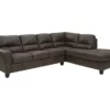 Signature Design By Ashley Navi Smoke Faux Leather Sectional With Right-Facing Chaise -Storage supplies store combo760011