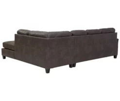 Signature Design By Ashley Navi Smoke Faux Leather Sectional With Right-Facing Chaise -Storage supplies store combo760011 2