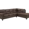 Signature Design By Ashley Navi Chestnut Faux Leather Sectional With Right-Facing Chaise