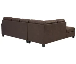 Signature Design By Ashley Navi Chestnut Faux Leather Sleeper Sectional With Left-Facing Chaise -Storage supplies store combo760016 3
