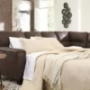 Signature Design By Ashley Navi Chestnut Faux Leather Sleeper Sectional With Right-Facing Chaise -Storage supplies store combo760017