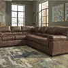 Signature Design By Ashley Bladen Coffee 3-Piece Faux Leather Sectional With Right-Facing Loveseat -Storage supplies store combo760020 2