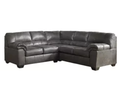 Signature Design By Ashley Bladen Slate 2-Piece Faux Leather Sectional With Left-Facing Loveseat