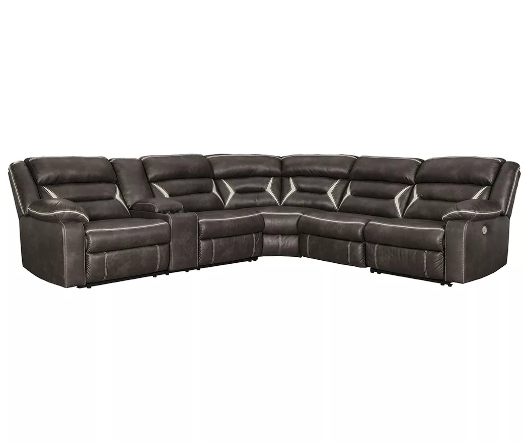 Signature Design By Ashley Kincord 4-Piece Faux Leather Power Reclining Sectional With Left-Arm-Facing Console Sofa 4 Signature Design By Ashley Kincord 4-Piece Faux Leather Power Reclining Sectional With Left-Arm-Facing Console Sofa - Image 2