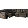 Signature Design By Ashley Tambo Canyon Faux Leather Reclining Sectional -Storage supplies store combo800024