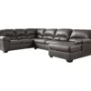 Signature Design By Ashley Aberton Gray Faux Leather 3-Piece Sectional With Right-Facing Chaise