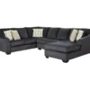 Signature Design By Ashley Eltmann Slate 3-Piece Sectional With Right-Facing Chaise -Storage supplies store combo860041