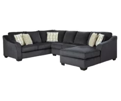 Signature Design By Ashley Eltmann Slate 3-Piece Sectional With Right-Facing Chaise