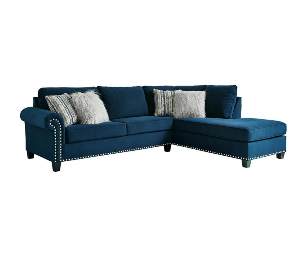 Signature Design By Ashley Trendle Blue Sectional With Right-Facing Chaise 3 Signature Design By Ashley Trendle Blue Sectional With Right-Facing Chaise