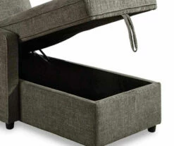Signature Design By Ashley Kerle Charcoal Sectional With Pop-Up Bed -Storage supplies store combo870004 2