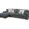 Signature Design By Ashley Larkstone Charcoal 2-Piece Sectional With Left-Facing Chaise -Storage supplies store combo870009